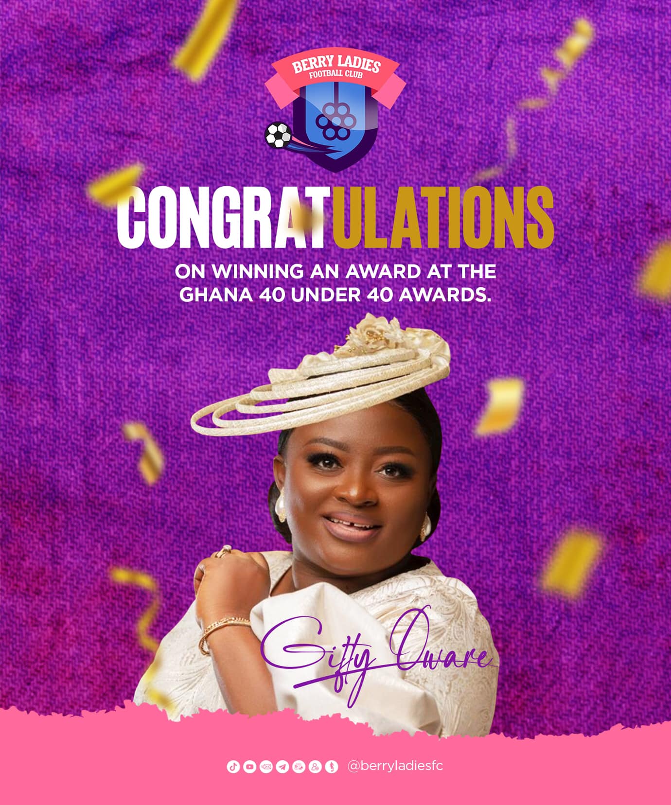 Our CEO, Mrs Gifty Oware-Mensah Grabs 40 under 40 Award