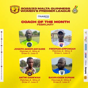 Coach Freeman Shortlisted for Nasco Malta Guinness Women Premier League Manager of the Month of February